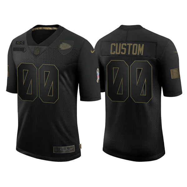 Men's Kansas City Chiefs 2020 Customize Black Salute To Service Limited Stitched Jersey